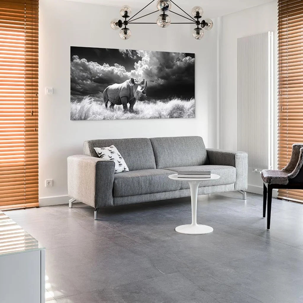 Tableau Rhinocéros Noir et Blanc Tableau Animaux