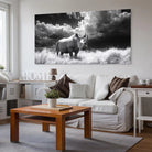 Tableau Rhinocéros Noir et Blanc Tableau Animaux