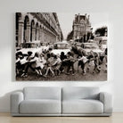 Toile tendue photo Paris vintage noir et blanc Les tabliers de la rue de Rivoli tableau pour salon