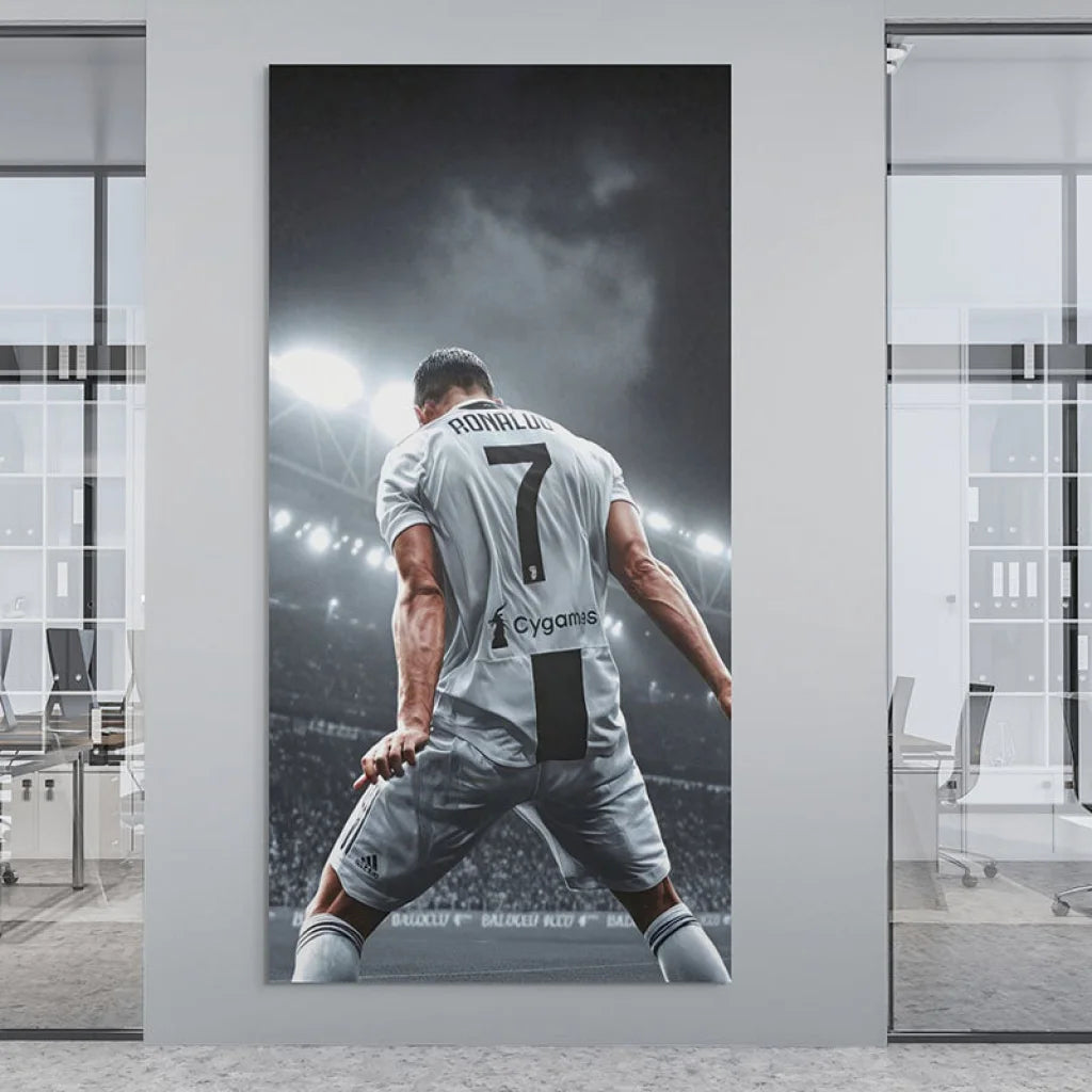 Tableau Ronaldo La Puissance du N°7 40x80cm / Toile tendue sur châssis Tableau Sport