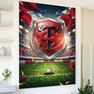 Tableau Rugby Stade Toulousain, red and black crest at the stadium