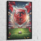 Stade Toulousain painting with Black Floating Frame, elegant contrast