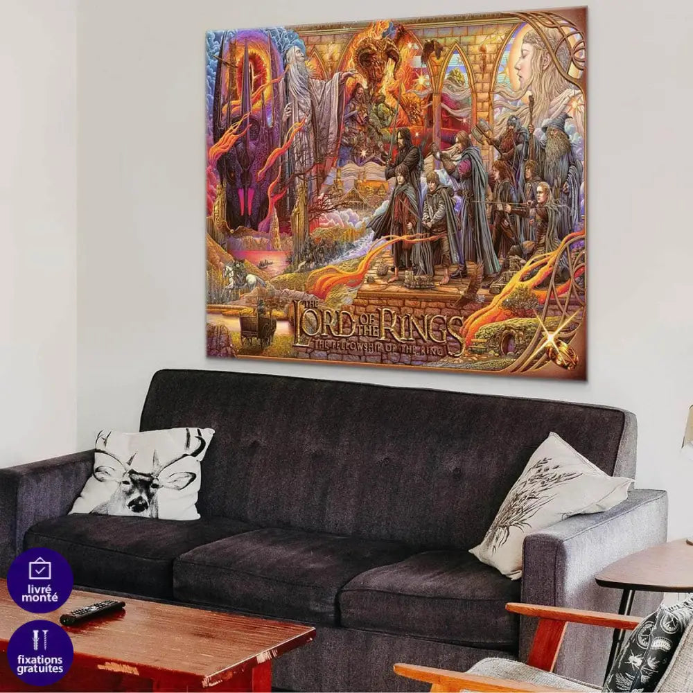 Tableau Seigneur Des Anneaux Illustration - Montableaudeco