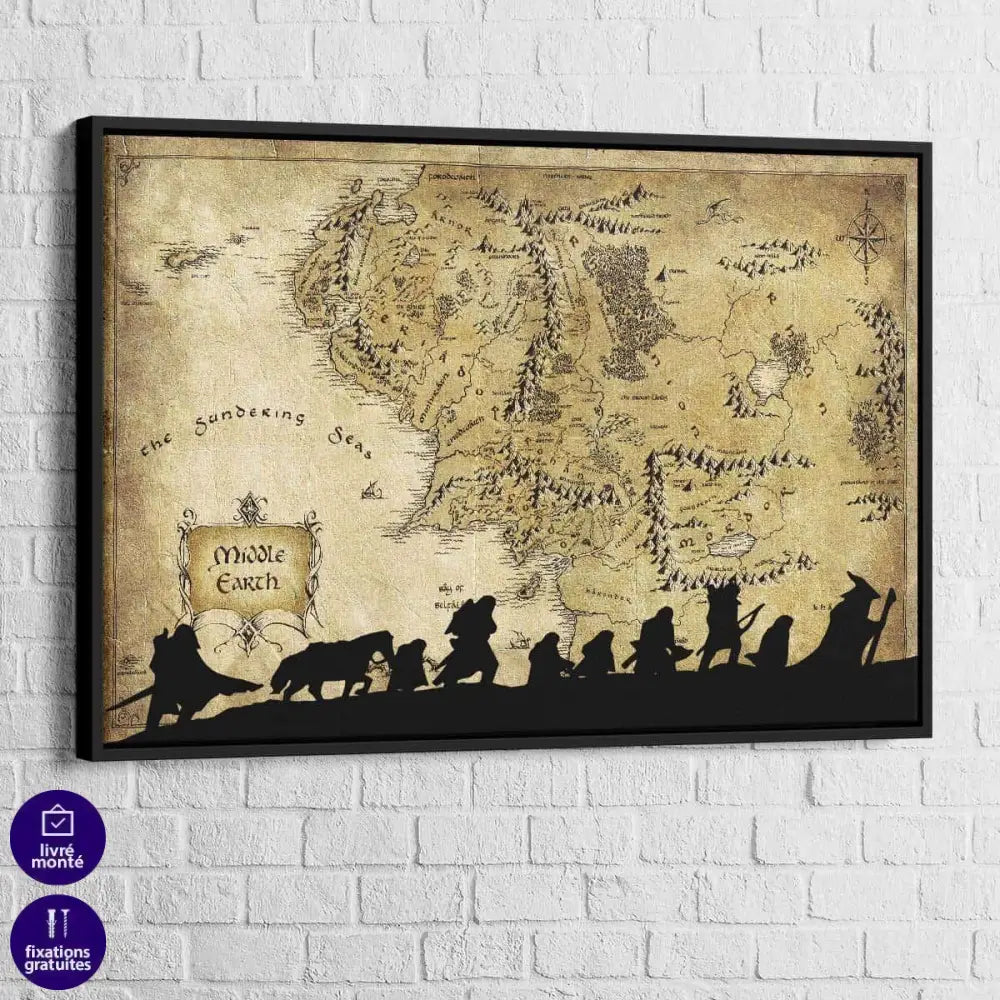 Tableau Seigneur des Anneaux La Map - Montableaudeco