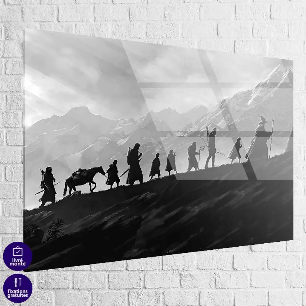 Tableau plexiglas Seigneur des Anneaux – rendu brillant, montagnes en arrière-plan