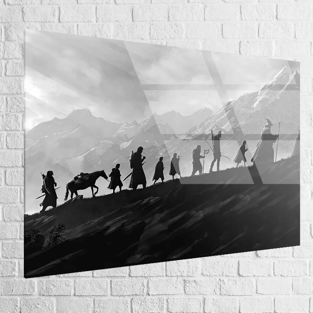 Tableau plexiglas Seigneur des Anneaux – rendu brillant, montagnes en arrière-plan