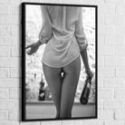 Tableau Sexy « Champagne & Tentations » avec cadre noir – déco glamour