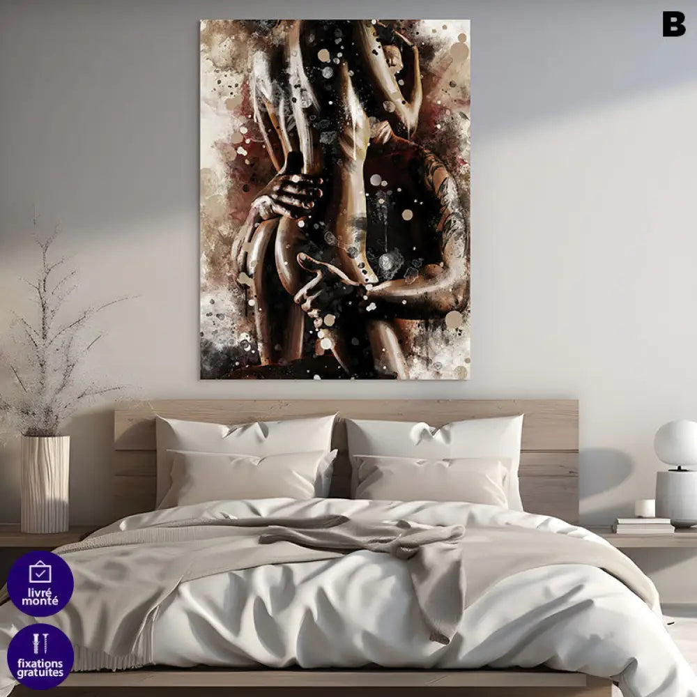 déco murale sensuelle ocre noir et brun