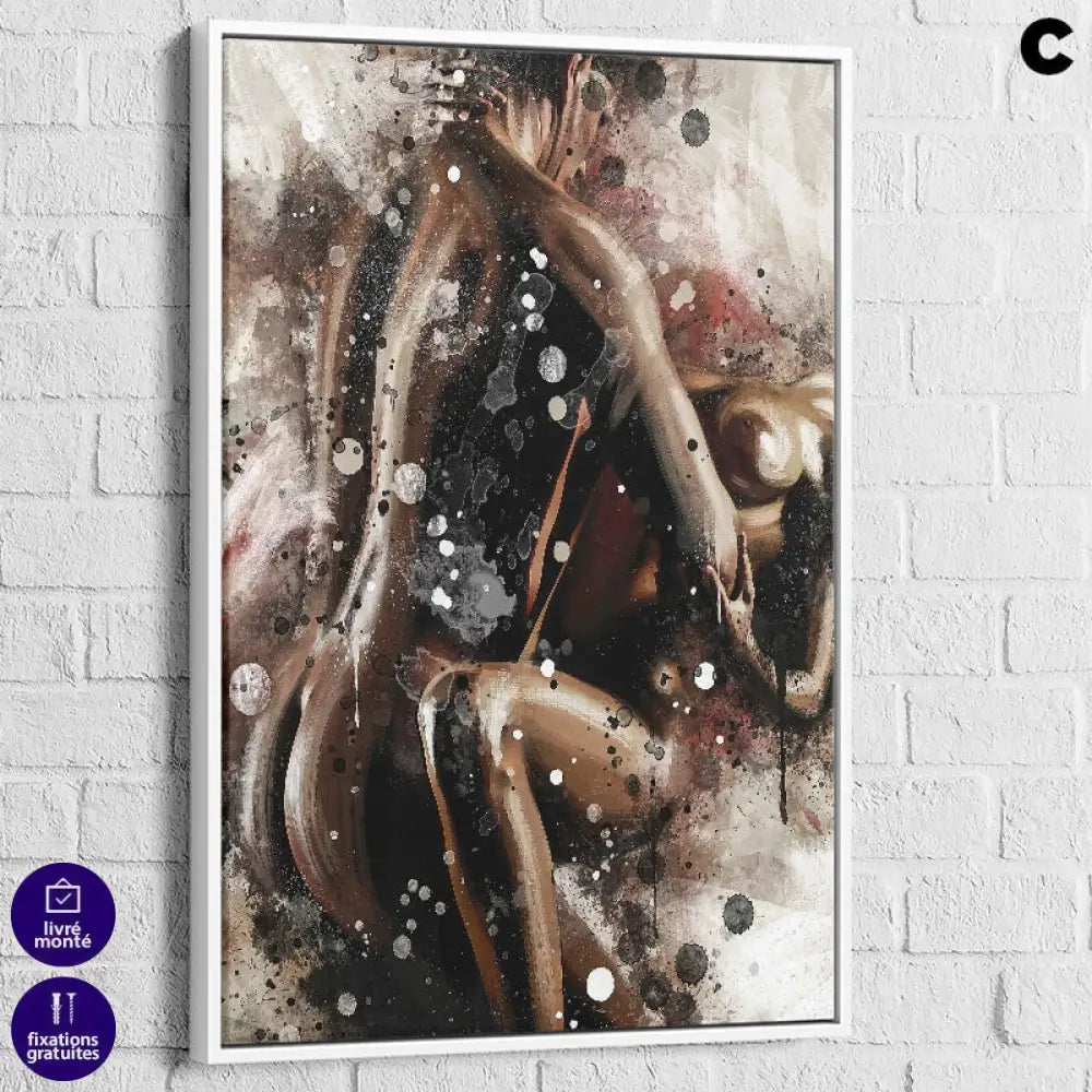 nu artistique contemporain cadre flottant blanc