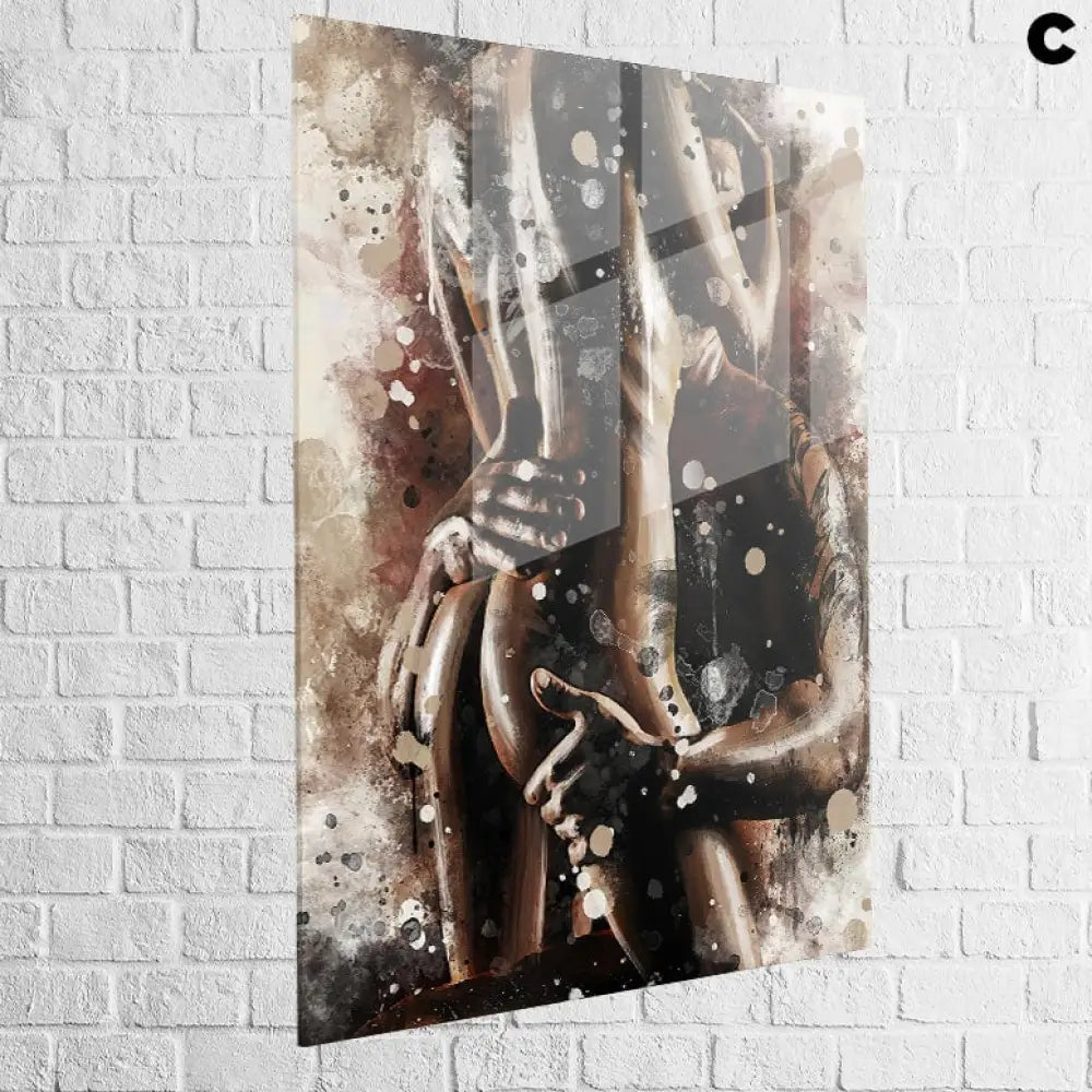 art abstrait sensuel sous plexiglas