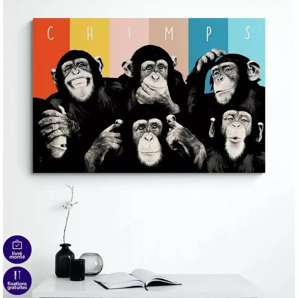Tableau Singe Crazy Chimps - Montableaudeco