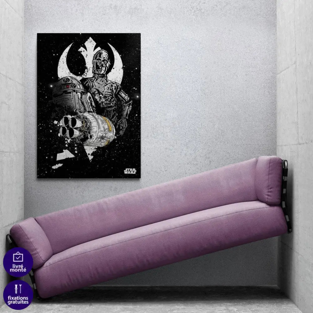 Tableau Star Wars Noir et Blanc C-3PO - Montableaudeco