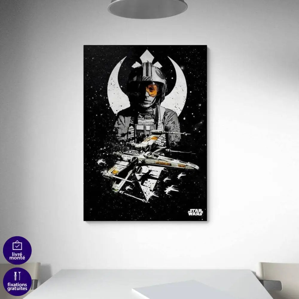 Tableau Star Wars Noir et Blanc Luke Skywalker - Montableaudeco