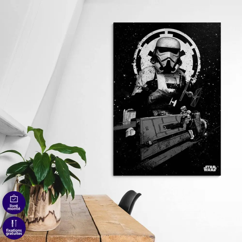 Tableau Star Wars Noir et Blanc Stormtrooper - Montableaudeco