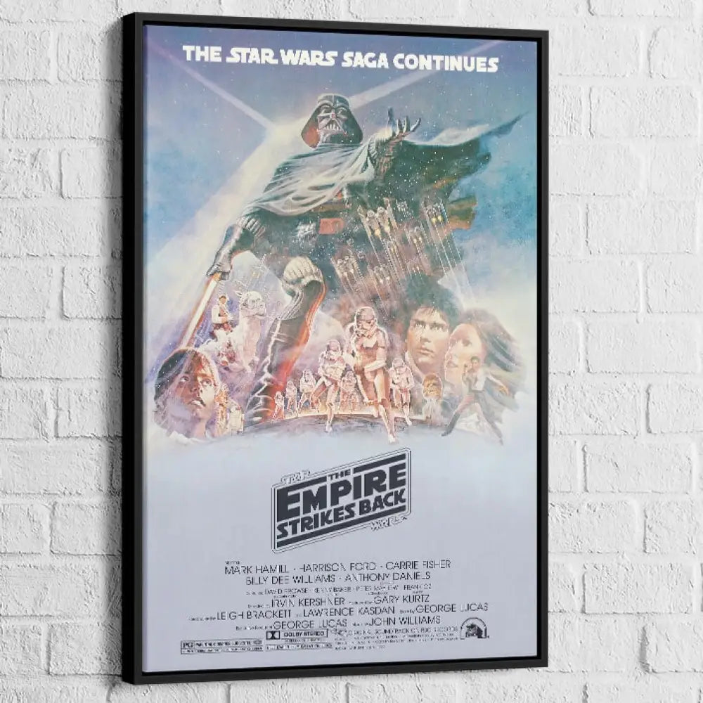 Tableau Star Wars Original L’Empire Contre Attaque 40x60cm / Cadre noir Tableau Star Wars