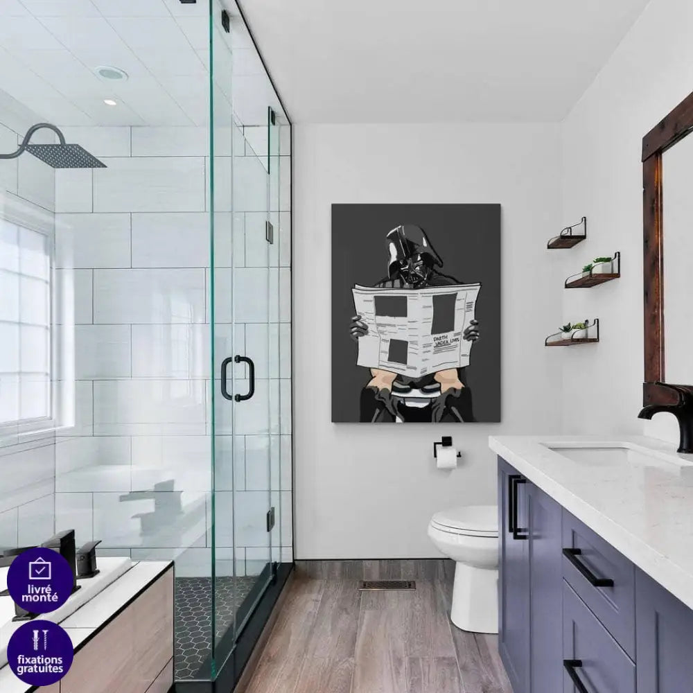 Tableau Star Wars Fun Vador Toilette - Montableaudeco