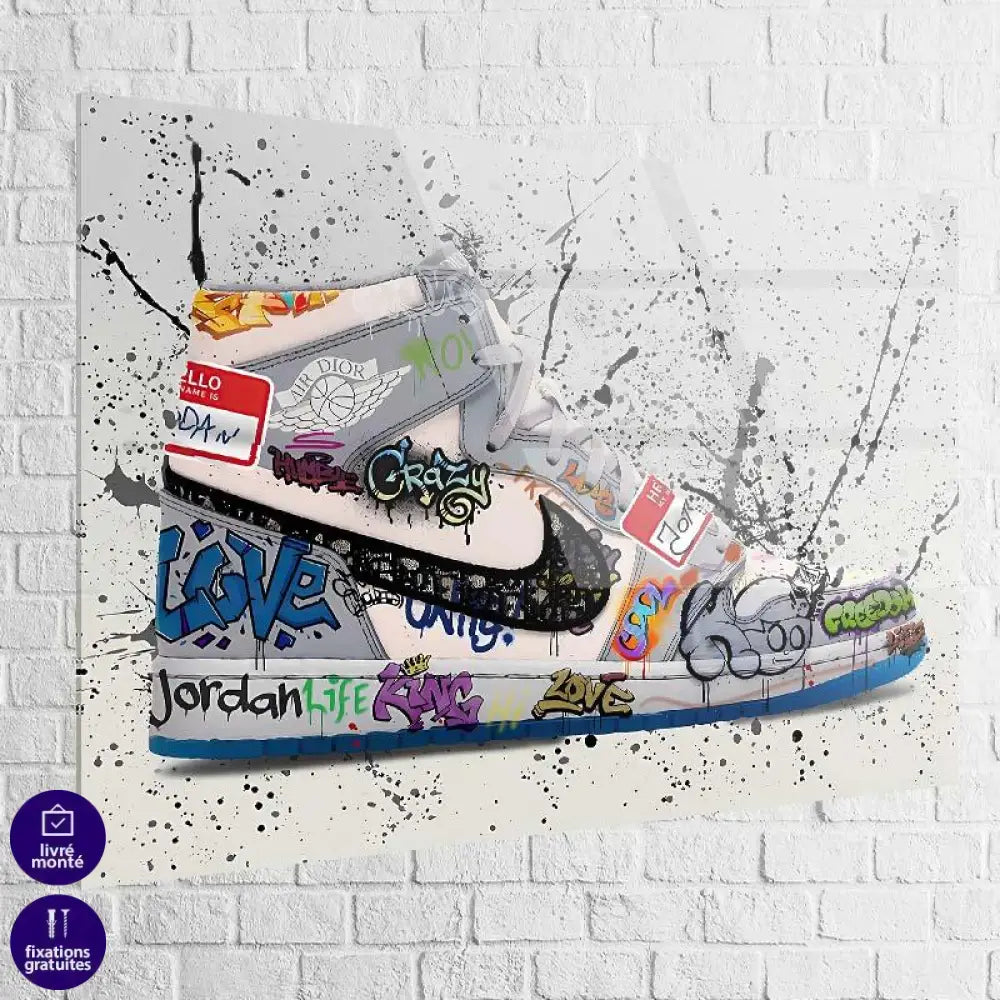 Tableau StreTableau Street Art | AIr Jordan Dior | Profitez des Promos -20% det Art Air Dior King - Montableaudeco