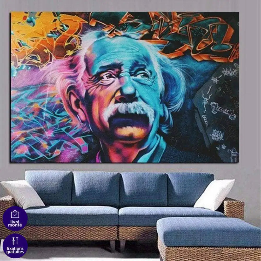 Tableau Street Art Albert Einstein La Pensée - Montableaudeco