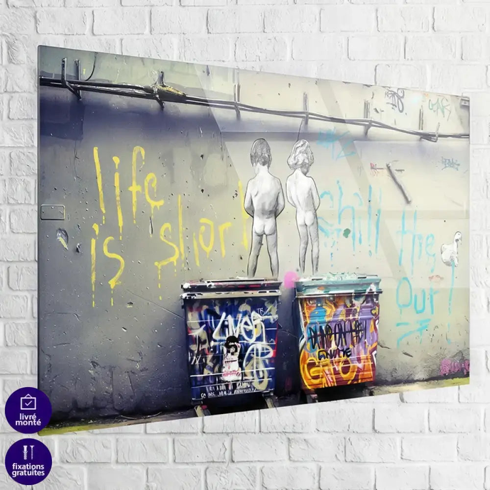 Street art tableau urbain chill the fuck out citation

