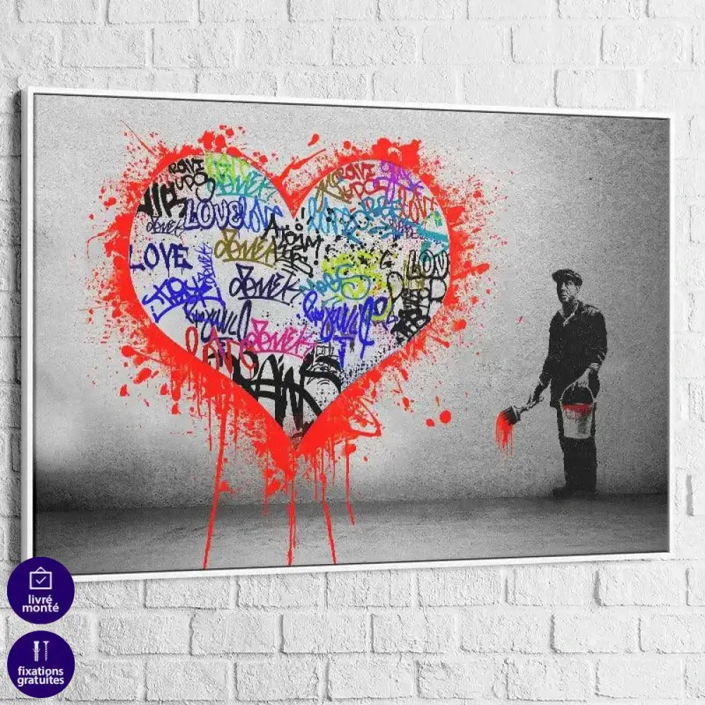 Tableau Street Art Banksy My Heart - Montableaudeco