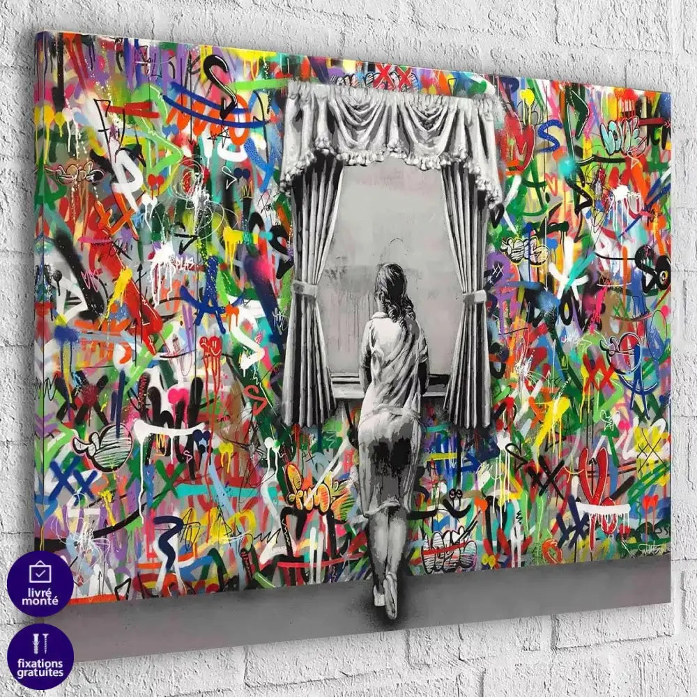 Tableau Street Art Banksy The Window - Montableaudeco