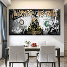 Tableau street art Bitcoin Graffiti Bill avec dollar revisité et effet graffiti urbain


