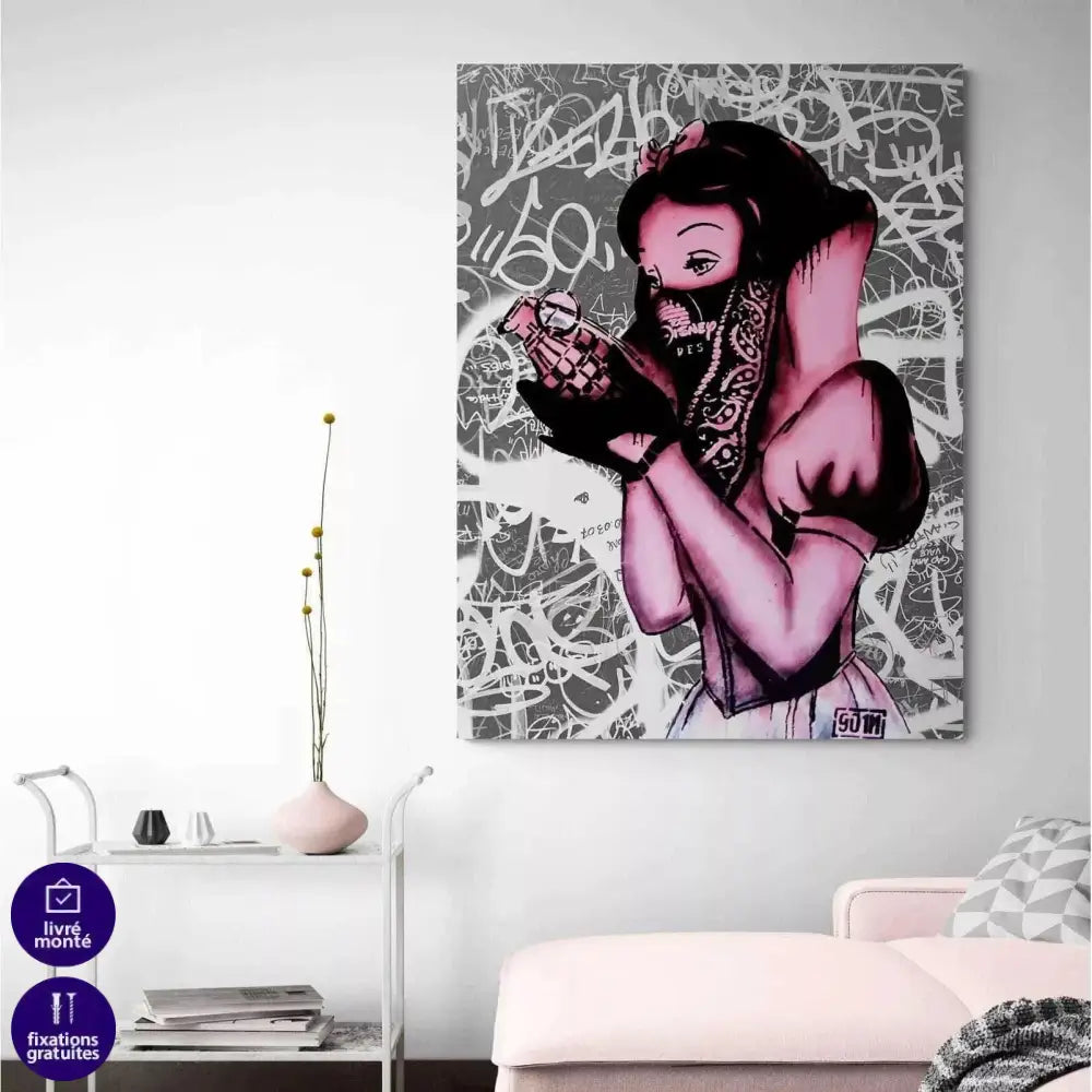 Tableau Street Art Blanche Neige - Montableaudeco