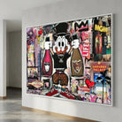 Street Art Canvas with white floating frame, modern and elegant style