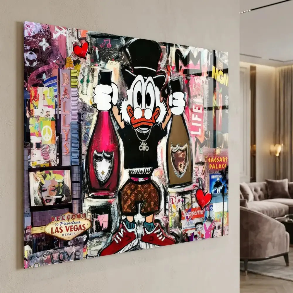 Street Art Canvas in Acrylic Glass Print, vibrant colors with a luxurious effect