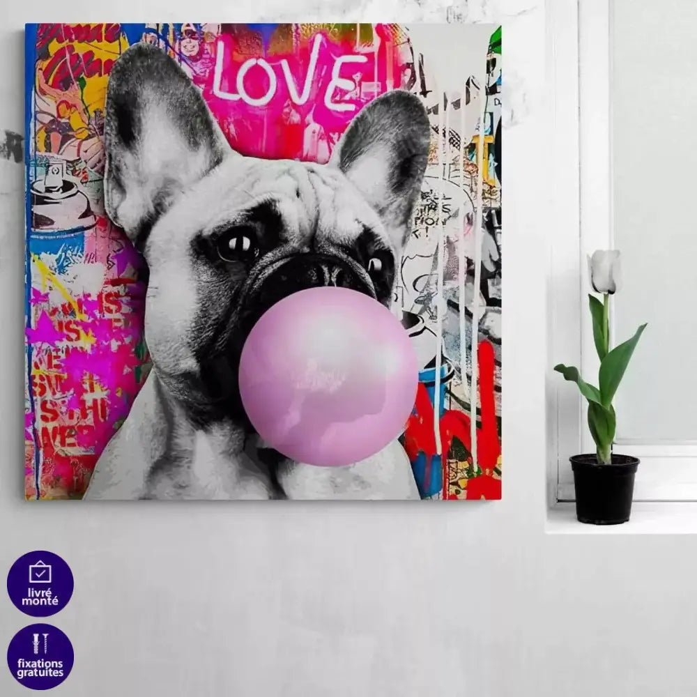 Tableau Street Art Bulldog Français - Montableaudeco