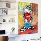 Tableau Street Art Bunny Fashion - Montableaudeco