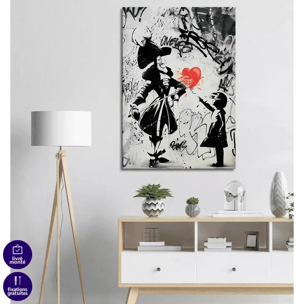 Tableau Street Art Capitaine Crochet - Montableaudeco