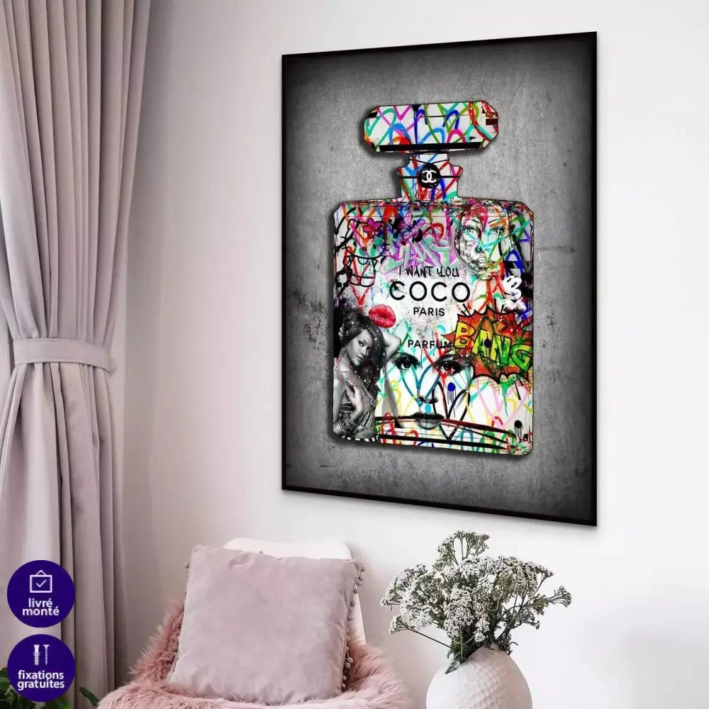 Tableau Street Art Chanel I Want You - Montableaudeco