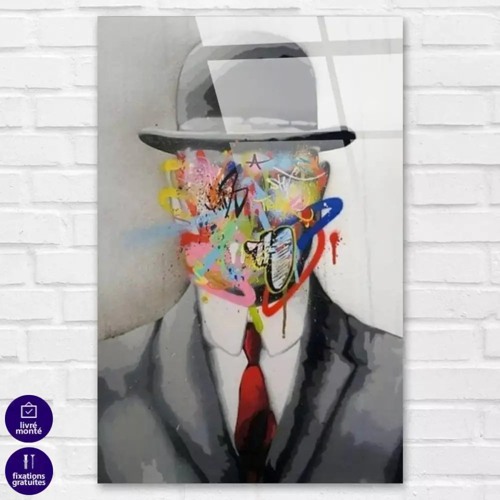 Tableau Street Art Chapeau Melon - Montableaudeco