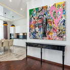 tableau moderne Chaplin graffiti coloré