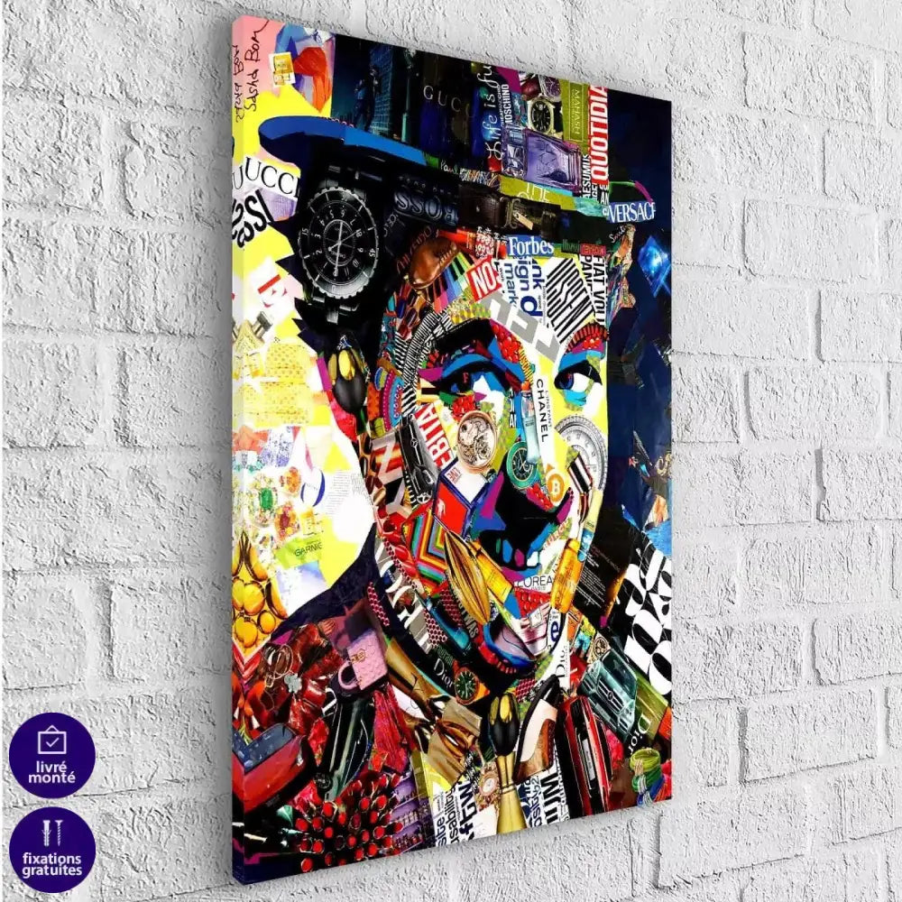 Tableau Street Art Charlie est Fashion - Montableaudeco
