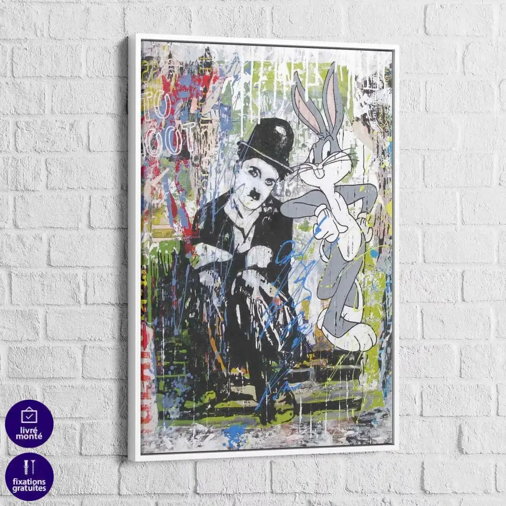 Tableau Street Art Charlie et Bunny - Montableaudeco