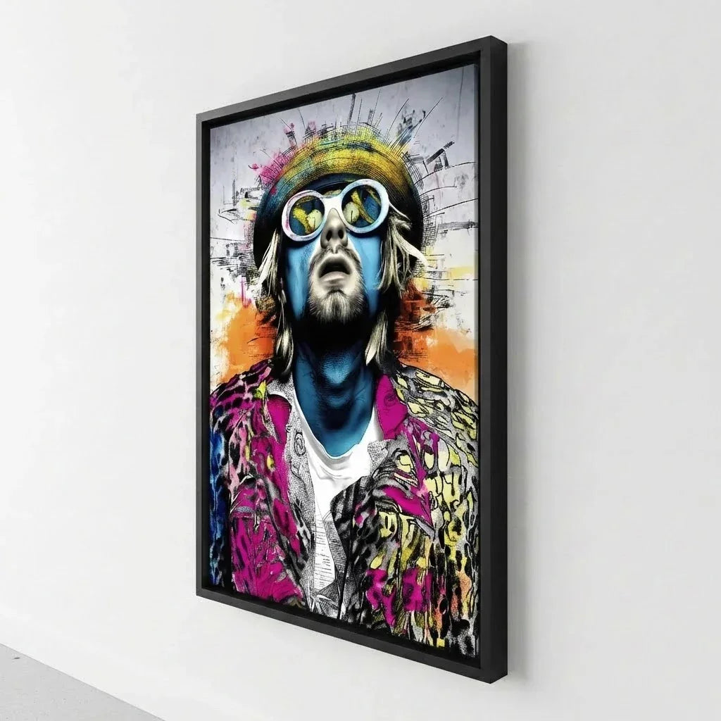 Toile tendue tableau street art portrait rock rendu premium