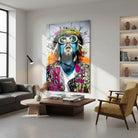 Tableau rock moderne portrait street art multicolore pour salon
