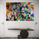 Tableau déco urbain avec Mario, Simpson et Pinocchio

