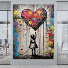 wall art art girl with colorful heart
