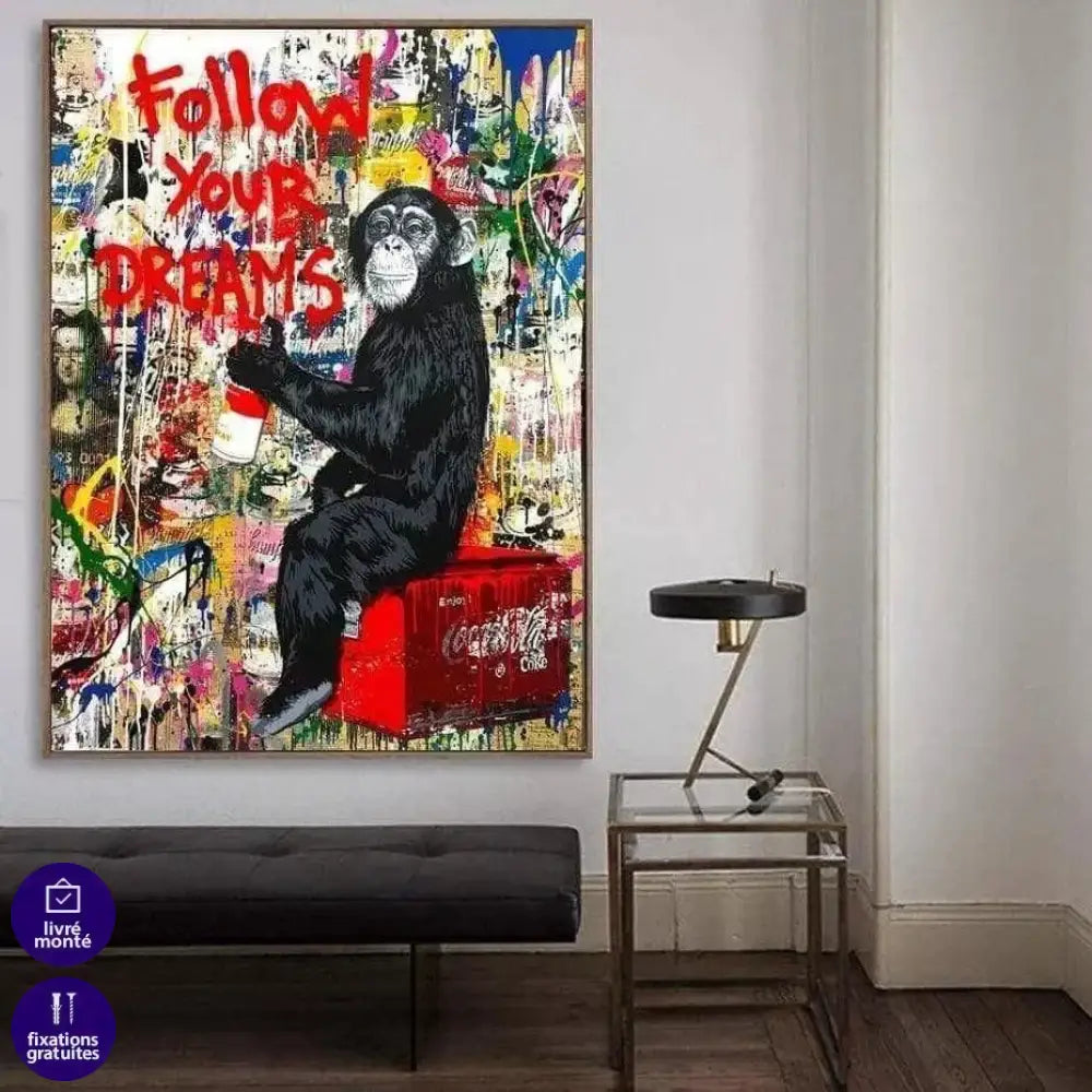 Tableau Street Art Follow You Dreams - Montableaudeco