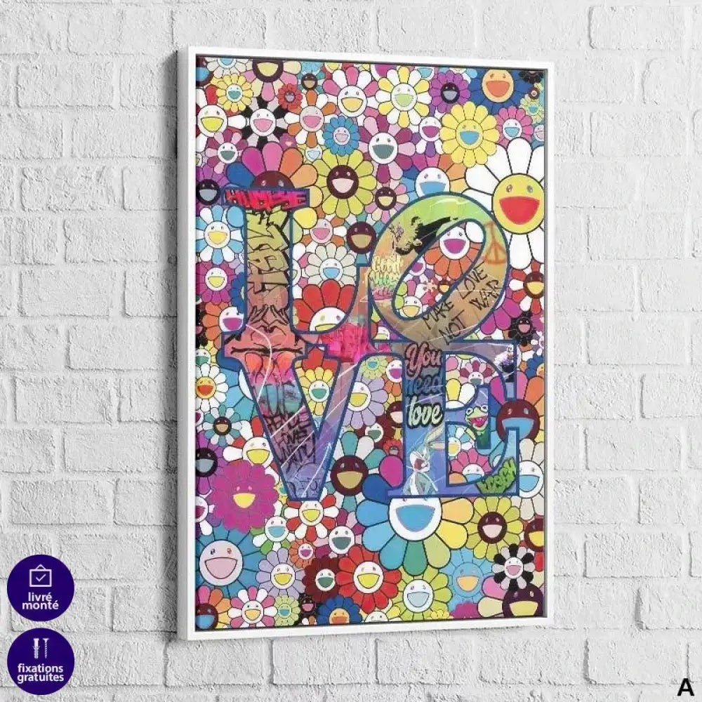 Tableau Street Art Graffiti Good Vibes - Montableaudeco