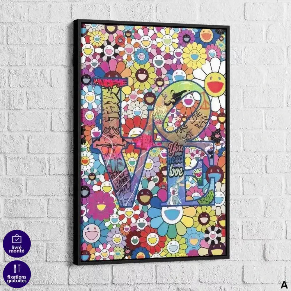 Tableau Street Art Graffiti Good Vibes - Montableaudeco