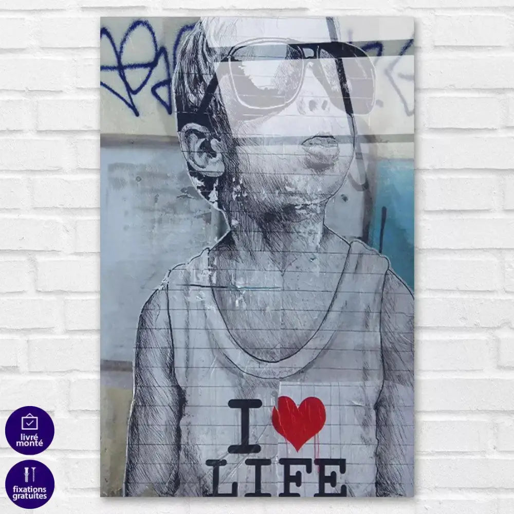 Tableau Street Art I Love Life - Montableaudeco