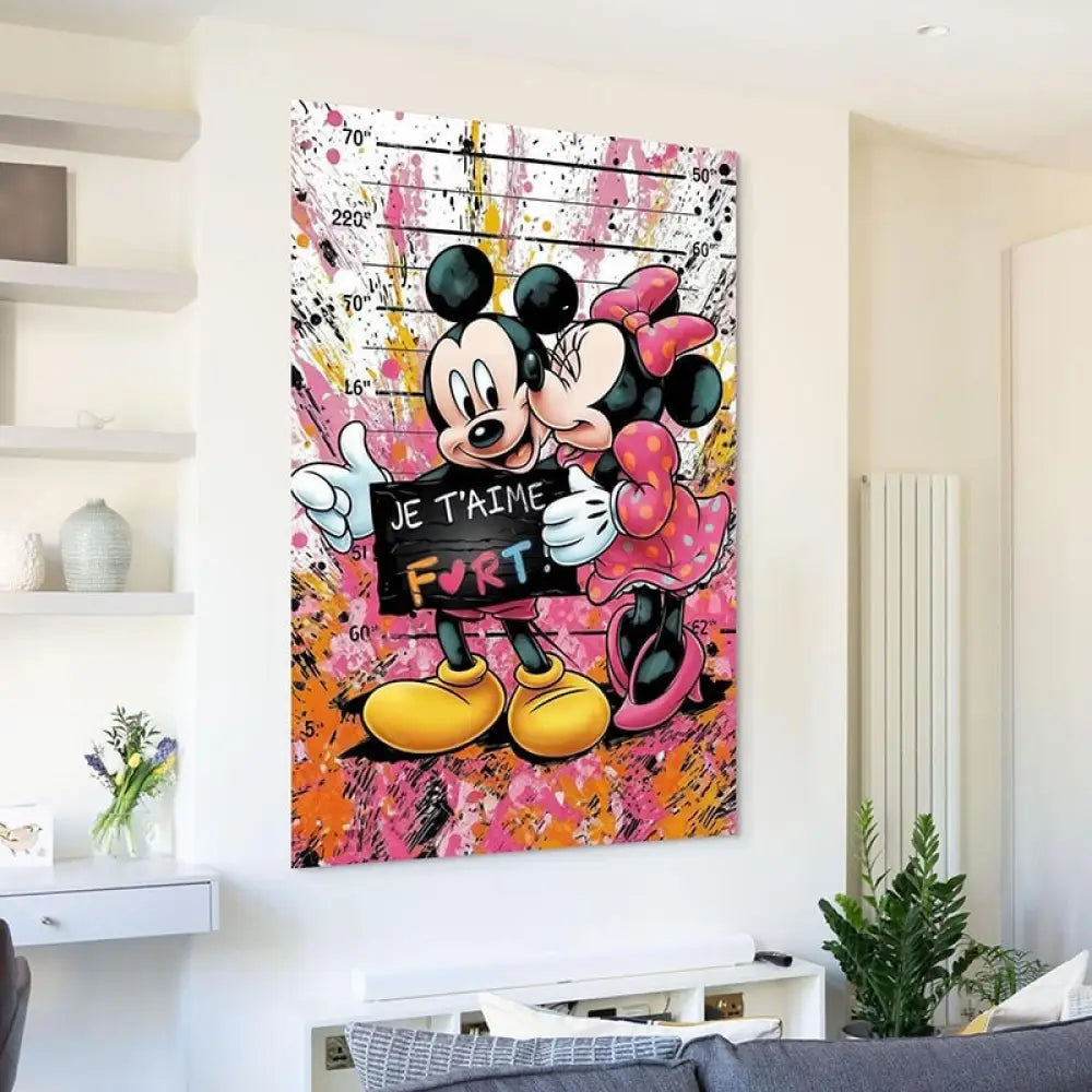 Tableau Street Art | Je T'aime Fort | Amour Parfait – Montableaudeco, image size:1000x1000