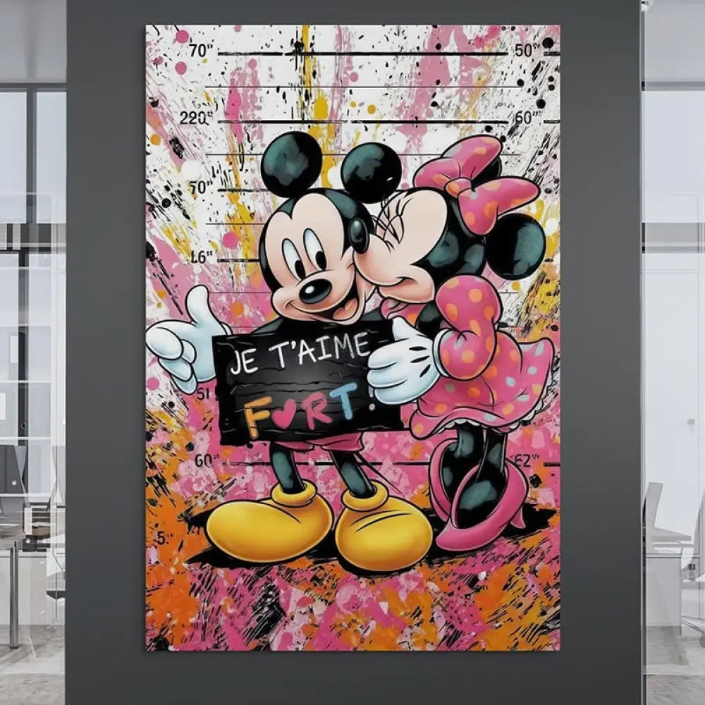 Tableau Street Art Je T’aime Fort 40x60cm / Affiche sans cadre Tableau Street Art
