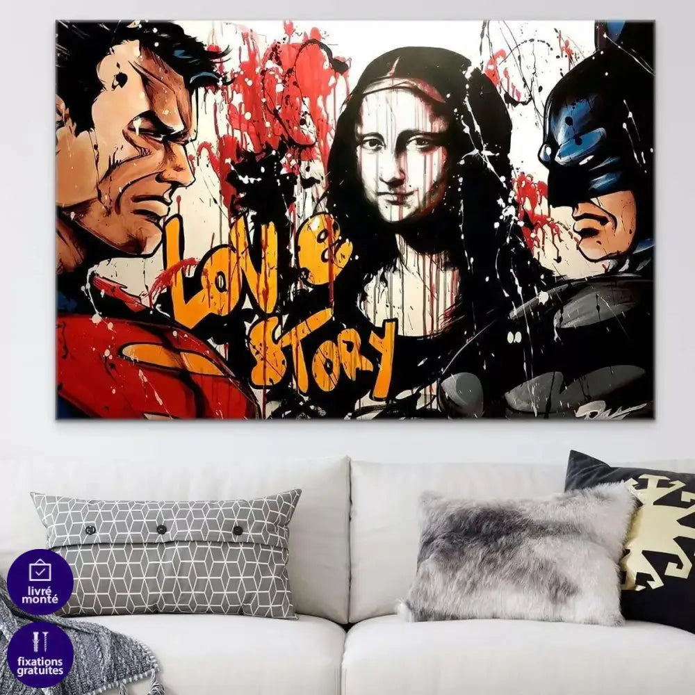 Tableau Street Art Joconde Love Héros - Montableaudeco