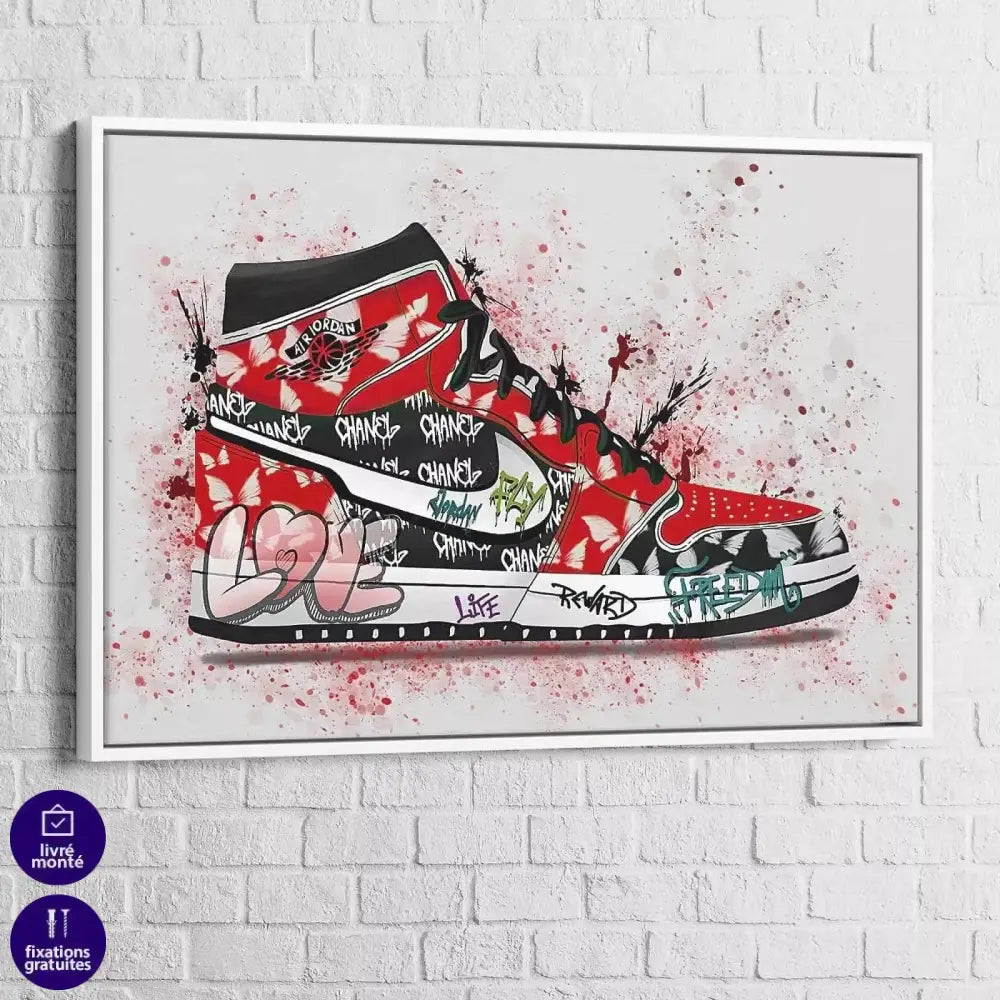 Tableau Street Art Jordan Air Rouge - Montableaudeco