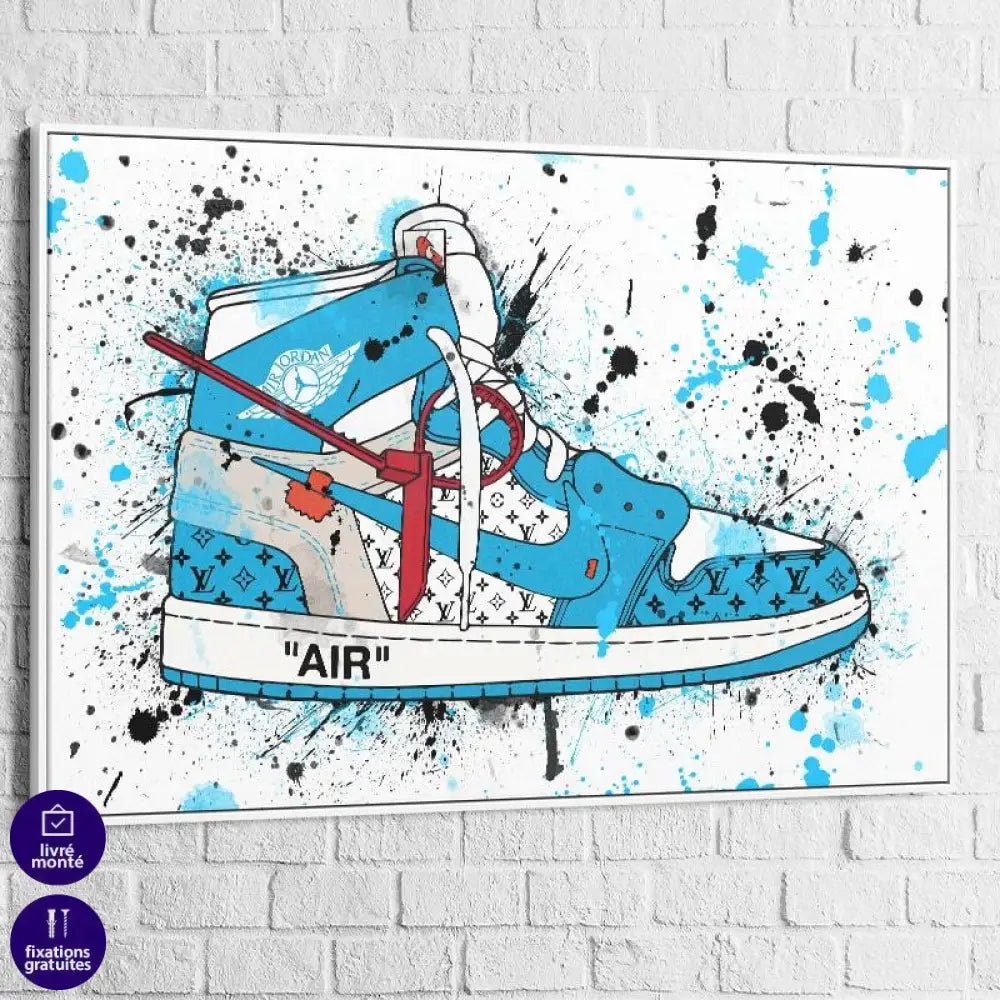 Tableau Street Art Jordan Bleu - Montableaudeco